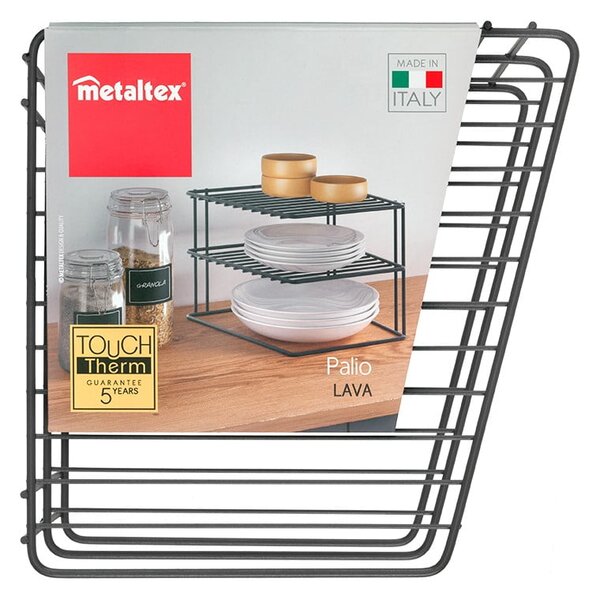 Černá přídavná polička z nerezové oceli 25x25 cm Palio – Metaltex