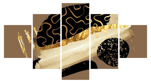 Obraz - Abstrakce golden brown N⁰3 (125x70 cm)