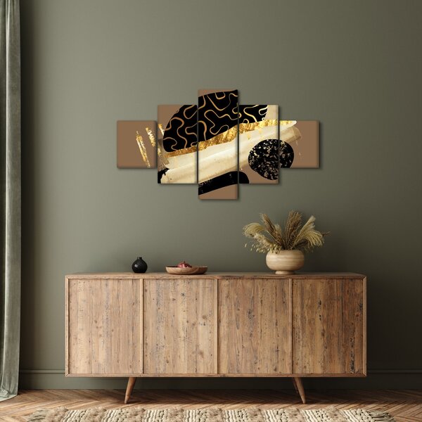 Obraz - Abstrakce golden brown N⁰3 (125x70 cm)