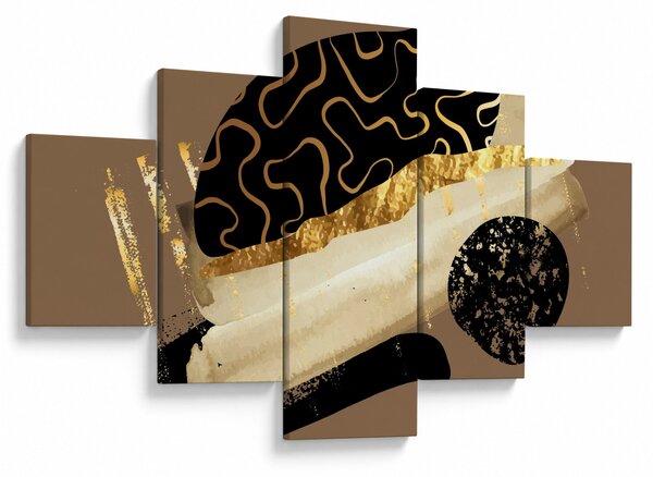 Obraz - Abstrakce golden brown N⁰3 (125x70 cm)