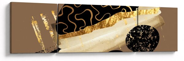 Obraz - Abstrakce golden brown N⁰3 (170x50 cm)