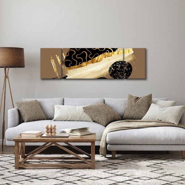 Obraz - Abstrakce golden brown N⁰3 (170x50 cm)