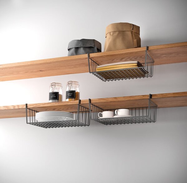 Závěsný košík z nerezové oceli 26x40 cm Kanguro – Metaltex
