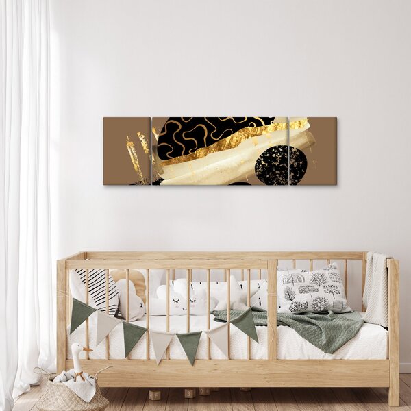 Obraz - Abstrakce golden brown N⁰3 (170x50 cm)
