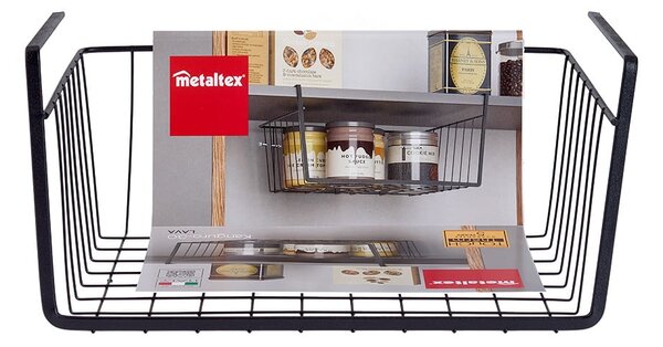 Černý závěsný kuchyňský košík Metaltex, délka 30 cm