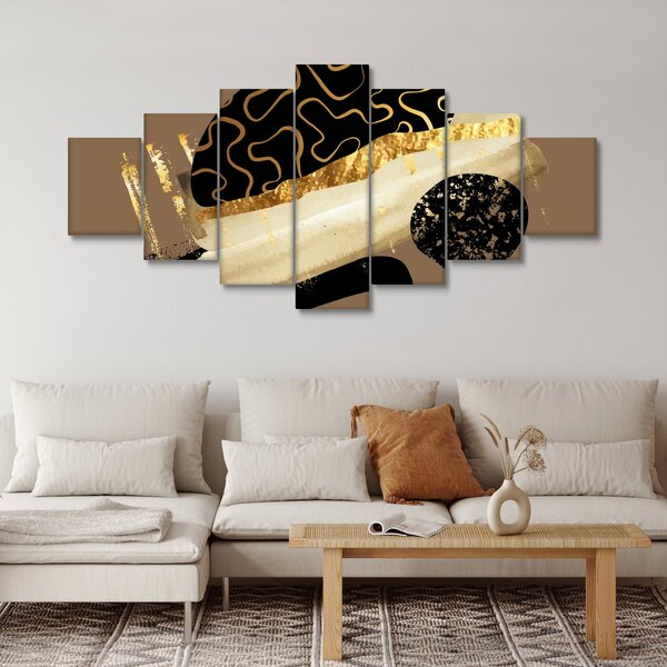 Obraz - Abstrakce golden brown N⁰3 (210x100 cm)