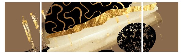 Obraz - Abstrakce golden brown N⁰3 (170x50 cm)