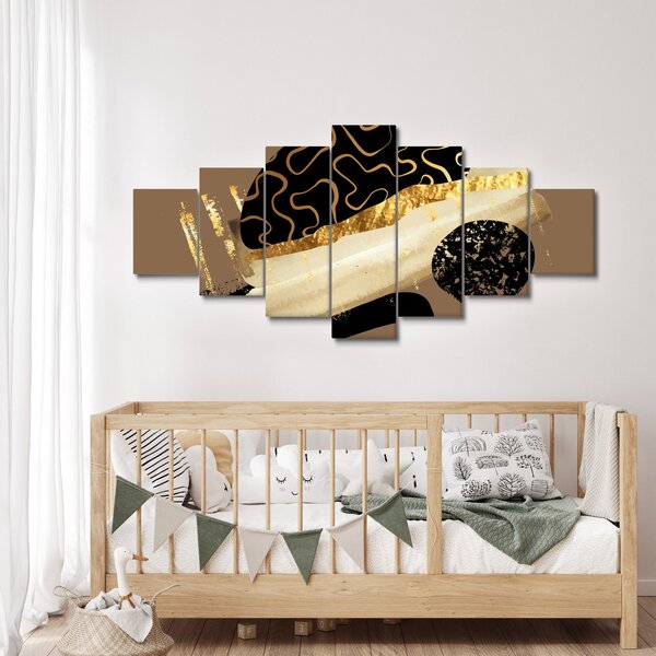 Obraz - Abstrakce golden brown N⁰3 (210x100 cm)