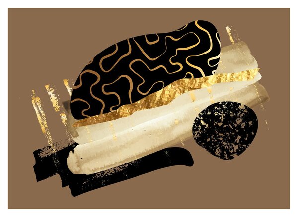 Obraz - Abstrakce golden brown N⁰3 (70x50 cm)