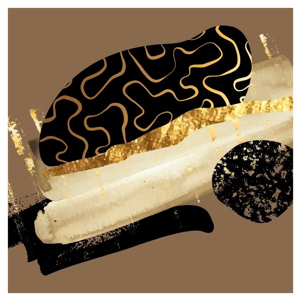 Obraz - Abstrakce golden brown N⁰3 (30x30 cm)