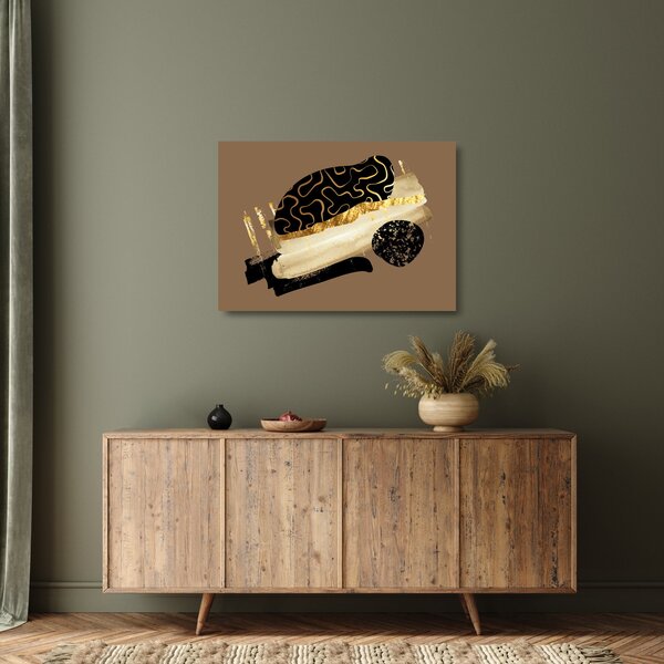 Skleněný obraz - Abstrakce golden brown N⁰3 (70x50 cm)