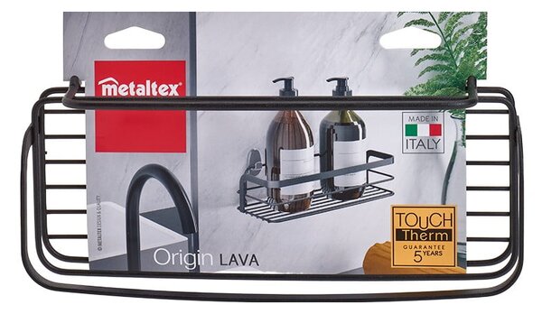 Černá koupelnová polička Metaltex Origin Lava