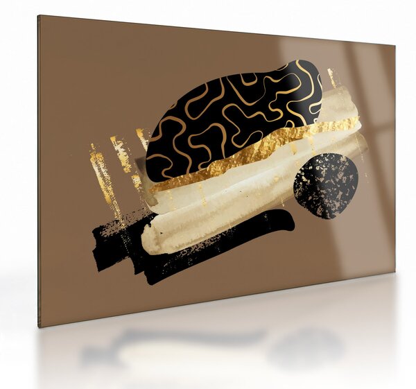 Skleněný obraz - Abstrakce golden brown N⁰3 (70x50 cm)