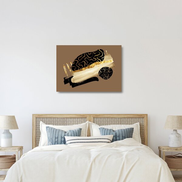 Skleněný obraz - Abstrakce golden brown N⁰3 (70x50 cm)