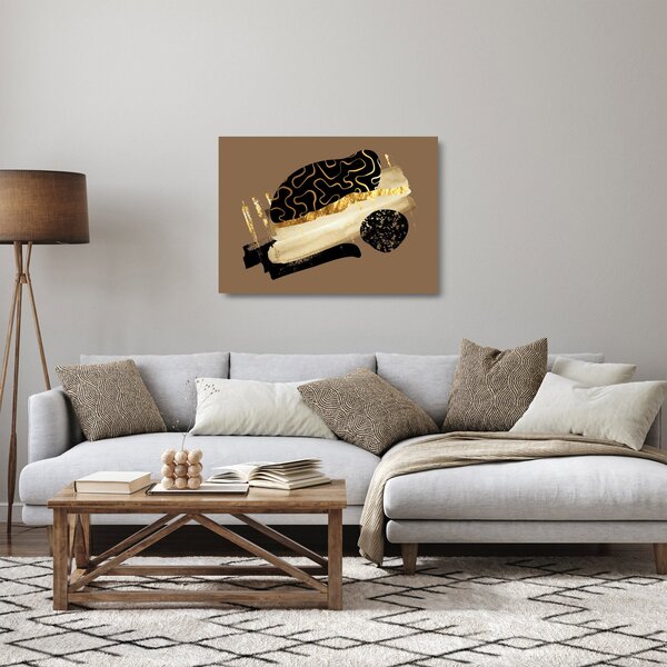 Skleněný obraz - Abstrakce golden brown N⁰3 (70x50 cm)