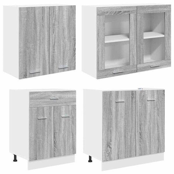 Kuchyňská jednotka LYON 4 ks Šedý Sonoma Kompozitní dřevo 3388346