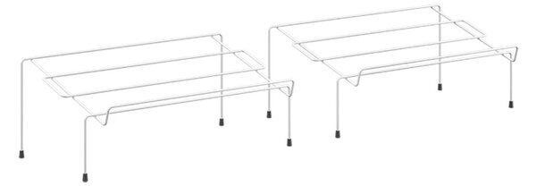 Sada 2 bílých botníků z nerezové oceli Metaltex Cipok