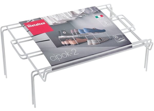 Sada 2 bílých botníků z nerezové oceli Metaltex Cipok