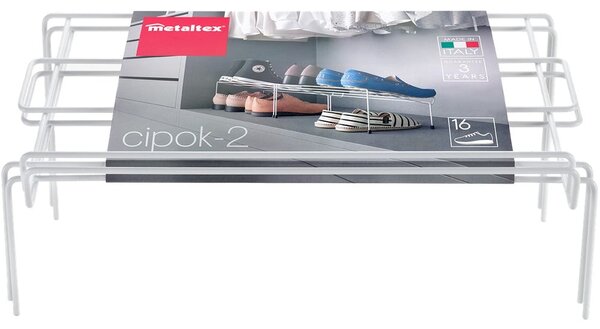 Sada 2 bílých botníků z nerezové oceli Metaltex Cipok