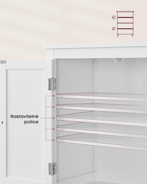 SONGMICS Koupelnová skříňka VASAGLE SWEDE bílá