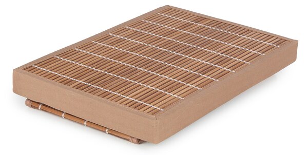 Compactor skládací úložný box s víkem NAGO - M, bambus s látkou, karton, 33 x 23 cm
