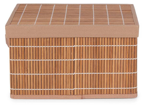 Compactor skládací úložný box s víkem NAGO - M, bambus s látkou, karton, 33 x 23 cm
