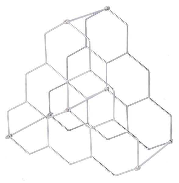 Compactor stojan na víno HEXAGON pro 6 lahví, skládací, 28 x 28 x 14,5 cm, chromovaný