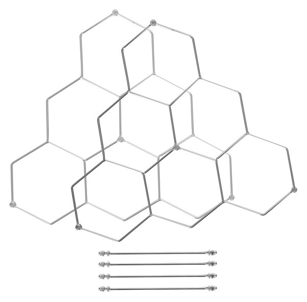 Compactor stojan na víno HEXAGON pro 6 lahví, skládací, 28 x 28 x 14,5 cm, chromovaný