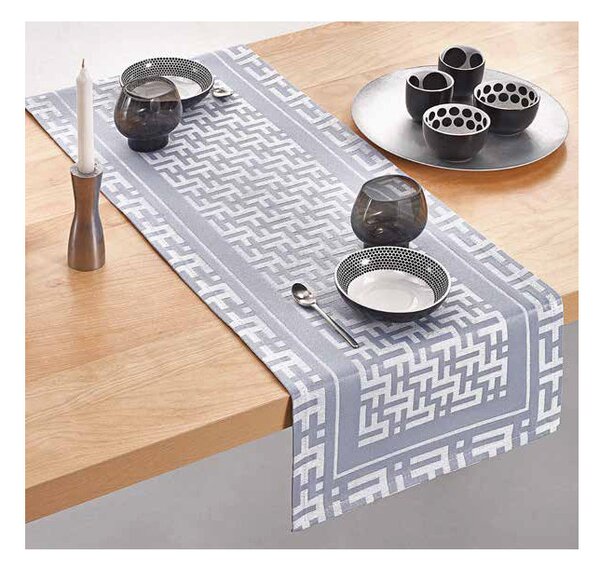 Gobelínový běhoun na stůl Glamour šedý Chenille IT105 Mondo Italia Barva Šedá Rozměry 40x130 cm