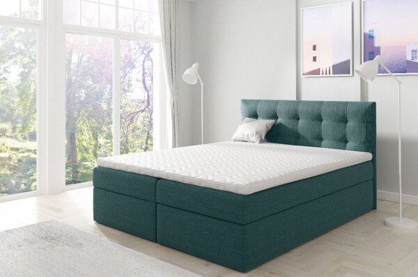Čalouněná boxspringová postel 120x200 IVANA 1 - modrá + topper ZDARMA