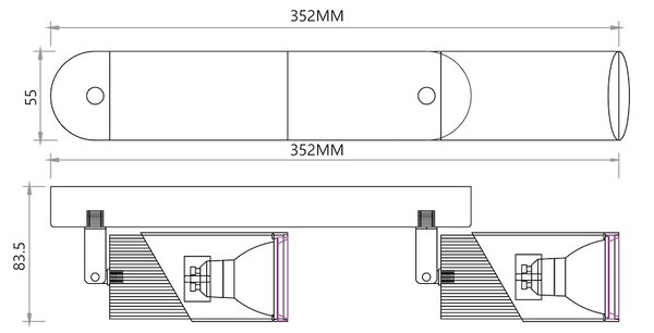 Bodové svítidlo Neo, 2x černé/zlaté kovové stínítko, b