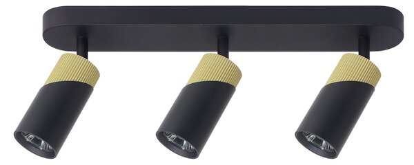 Bodové svítidlo Neo, 3x černé/zlaté kovové stínítko, b
