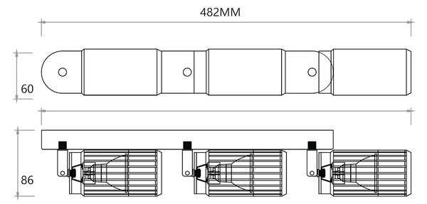 Bodové svítidlo Vertical, 3x černé kovové stínítko, b