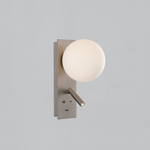 ACB Iluminacion Nástěnné LED svítidlo KIN, v. 28 cm, 8W + 3W, CRI90, 2x vstup USB/USBC Barva: Černá