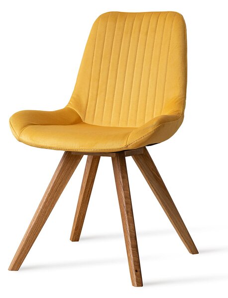 Židle čalouněná, dubové nohy, barva žlutá, kolekce Feretti