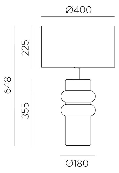 ACB Iluminacion Stolní LED lampa ALMERIA, v. 648 mm 1xE27 15W