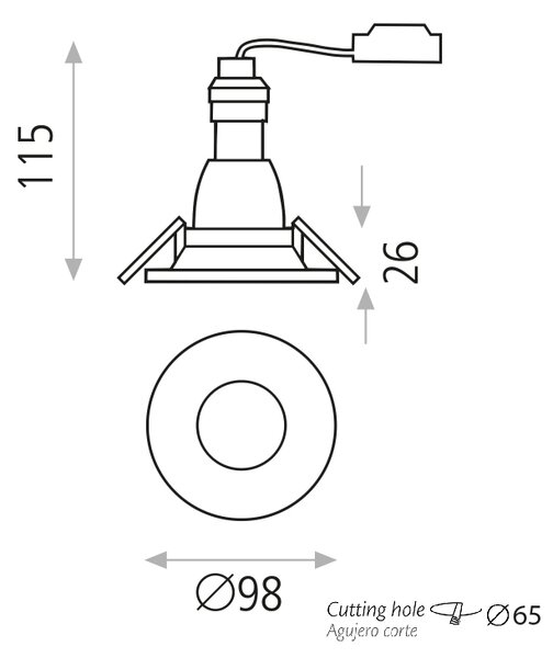 ACB Iluminacion Zapuštěné bodové svítidlo ANTEA, ⌀ 9,8 cm, 1xGU10 8W Barva: Černá