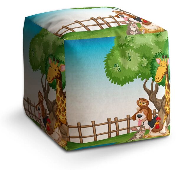Sablio Taburet Cube Zvířátka 2 - 40x40x40 cm