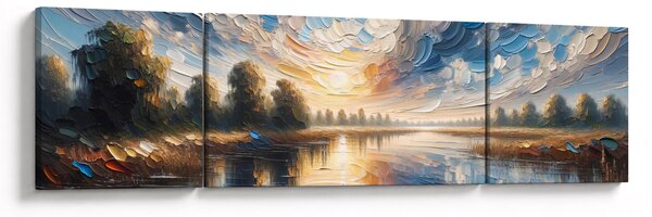 Obraz - Malba slunce nad vodou (170x50 cm)