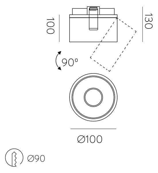 ACB Iluminacion Zapuštěné LED bodové svítidlo APEX, ⌀ 10 cm, 13W, CRI90 Barva: Bílá, Stmívání, řízení: TRIAC