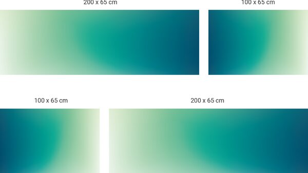 FUGU Gradient green - tapeta za postel Varianta ochrany zdi: Delší strana postele 200x65 cm