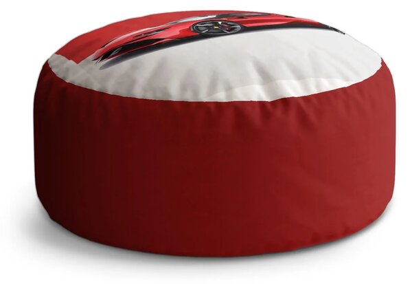 Sablio Taburet Circle Ferrari na červenobílé: 38x48 cm