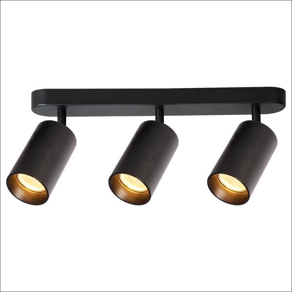 Bodové svítidlo Pipe, 3x černé kovové stínítko, b