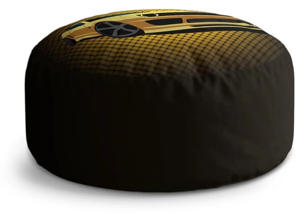 Sablio Taburet Circle Chevrolet Camaro Žlutá mřížka: 38x48 cm