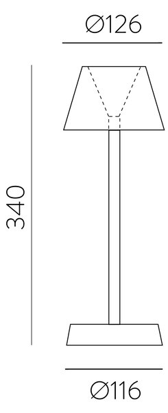 ACB Iluminacion Venkovní stolní LED lampa ASAHI s vestavěnou baterkou, v. 34 cm, 7W, CRI90, IP54