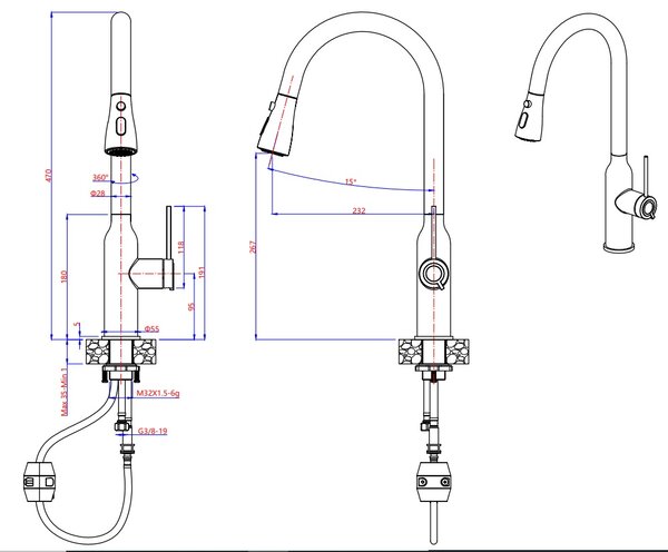 Quadron Jessica Q Line kuchyňská baterie stojící bílá-měděná 3573591_WHMPVDC1
