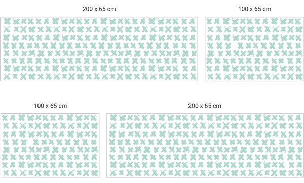 FUGU Křížky tyrkys - tapeta za postel Varianta ochrany zdi: Delší strana postele 200x65 cm