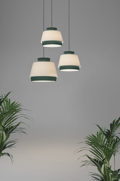 ACB Iluminacion Závěsné svítidlo ASPEN, ⌀ 45 cm, 1xE27 15W Barva: Zelená, Barva montury: Bílá
