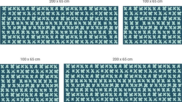 FUGU Křížky blue - ochrana stěny za postel Varianta ochrany zdi: Delší strana postele 200x65 cm