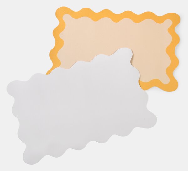 Sinsay - Prostírání se zvlněným okrajem 2 pack - žlutá